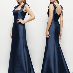 ALFRED SUNG Navy Blue Evening Gown
